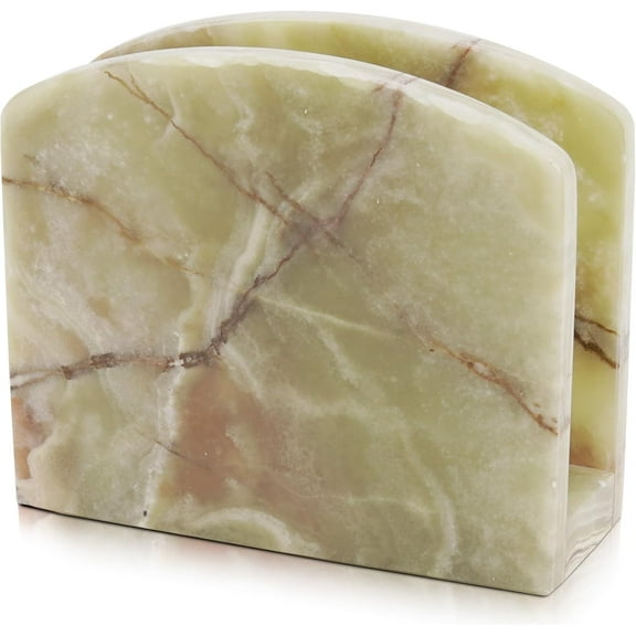 Radicaln Green Onyx Marble Napkin Holder 5.5" - Modern Handmade Napkin Organizer for Kitchen Counter & Dining Table, Paper Towel Holder, Stylish Home Décor