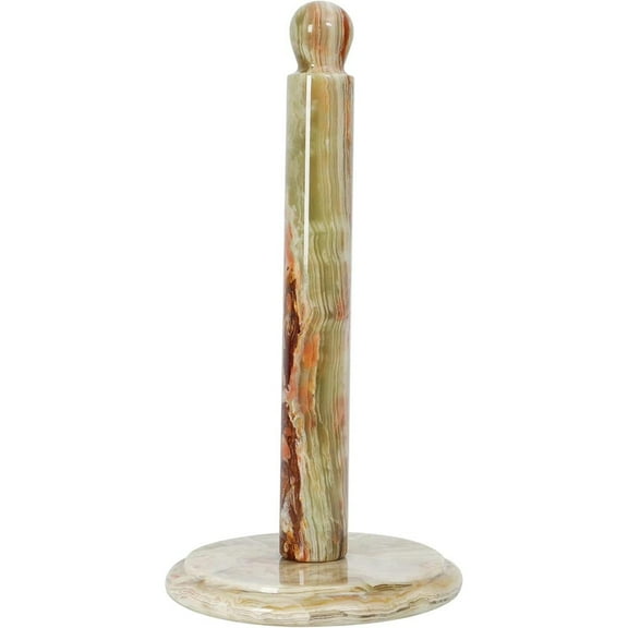 Radicaln Green Marble Paper Towel Holder 12.5" – Stylish Stone Paper Towels Organizer for Kitchen Countertop Storage, Appartment Essentials, Freestanding Roll Holder for Bathroom and Kitchen Décor