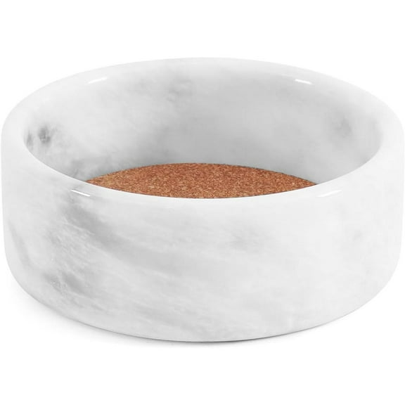 Radicaln Marble Wine Bottle Coaster 5.5 Inch White Handmade Stone Holder – Classic Wine Coaster for Champagne, Liquor – Dining Table Protection, Countertop Organizer & Elegant Bar Décor