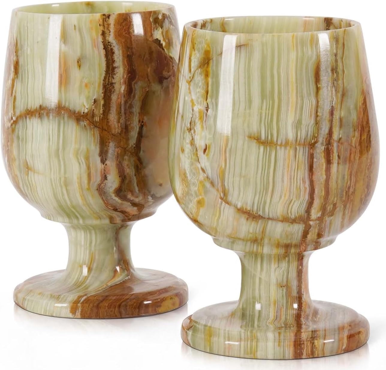 Radicaln Marble Wine Glasses Set 5 inch Green Onyx Elegant Drinking Glasses for Fine Wine, Ideal Red and White Wine Glassware For Home Décor