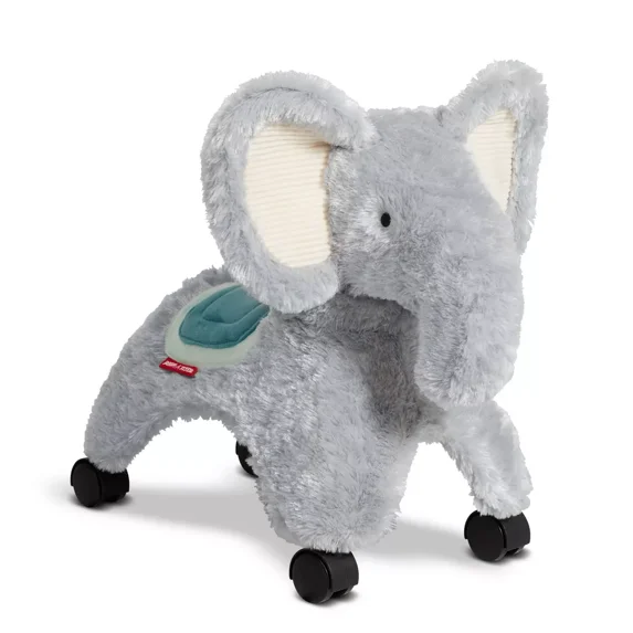 RADIO FLYER ELLIE THE ROLLING ELEPHANT RIDE-ON: STEEL & PLASTIC TOY- LIGHT GRAY