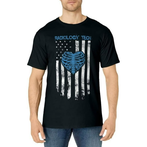 RADIOLOGY TECH - American Flag Ribs Heart Design T-Shirt