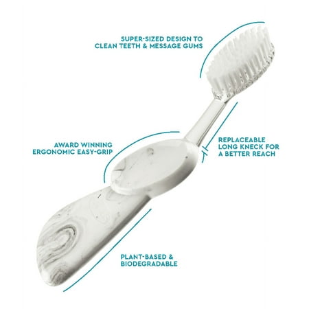 RADIUS, Big Brush, Soft, Left Hand, Marble, 1 Toothbrush