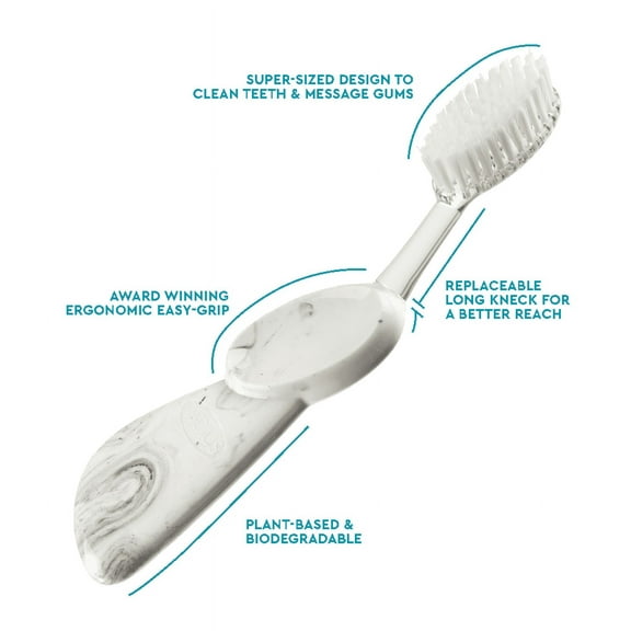 RADIUS, Big Brush, Soft, Left Hand, Marble, 1 Toothbrush