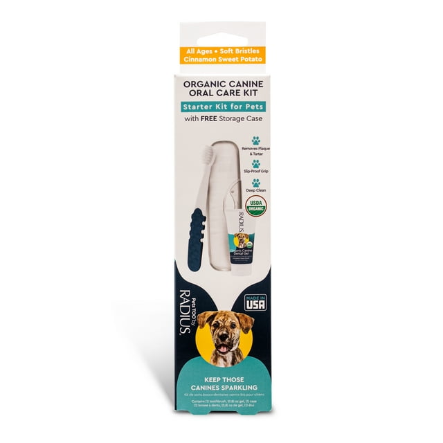 RADIUS Complete Dog Organic Dental Care Kit, All Ages (1Toothbrush, 0