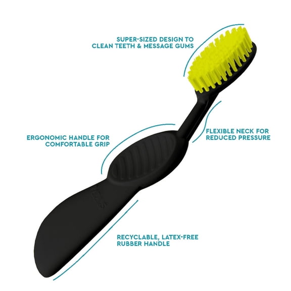 RADIUS Flex Brush with Soft Bristles Toothbrush BPA Free & ADA Accepted Designed to Improve Gum Health & Reduce Issues - Left Hand - Pack of 1