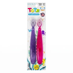 RADIUS Kids Toothbrush, Child Extra Soft, 1 YR+, Totz Toothbrush, Value Pack, 2 CT