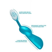 RADIUS Kidz Toothbrush Children's Right Hand BPA Free ADA Accepted Designed to Clean Teeth & Gums for Children 6 Years & Up - Blue