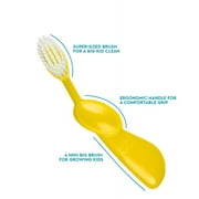 RADIUS Kidz Toothbrush Children's Right Hand BPA Free ADA Accepted Designed to Clean Teeth & Gums for Children 6 Years & Up -Yellow