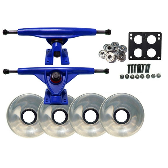 RADIUS LONGBOARD Skateboard TRUCKS 181mm CLEAR WHEELS BLUE/CLEAR