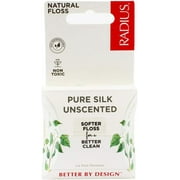 RADIUS Natural Unscented Silk Dental Floss 33 Yards Non-Toxic Oral Care & Designed to Help Fight Plaque - Pack of 20