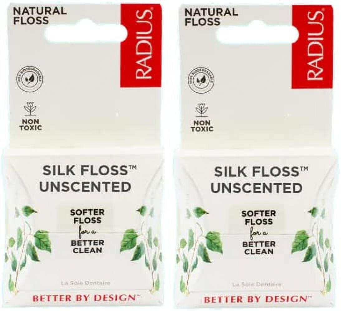 RADIUS Natural Unscented Silk Dental Floss 33 Yards NonToxic Oral Care