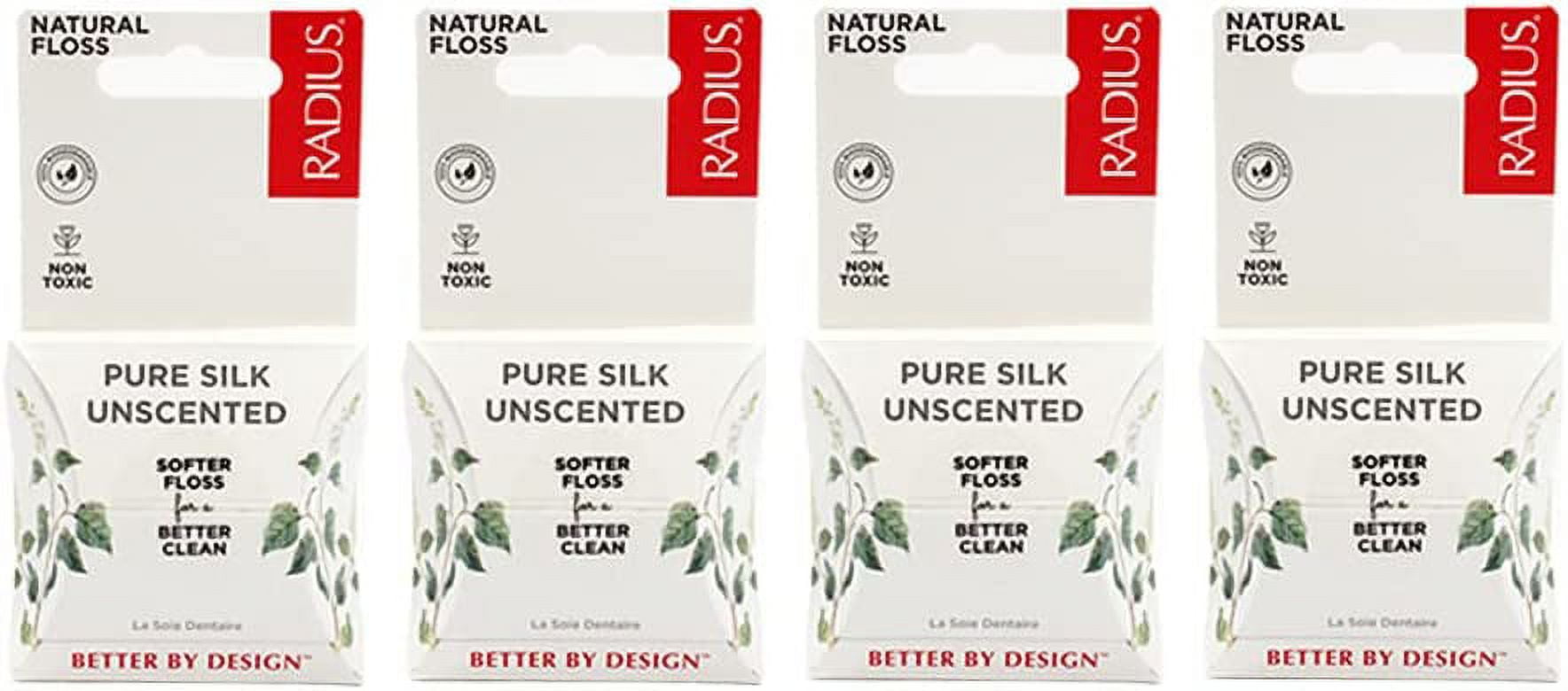RADIUS Natural Unscented Silk Dental Floss 33 Yards NonToxic Oral Care