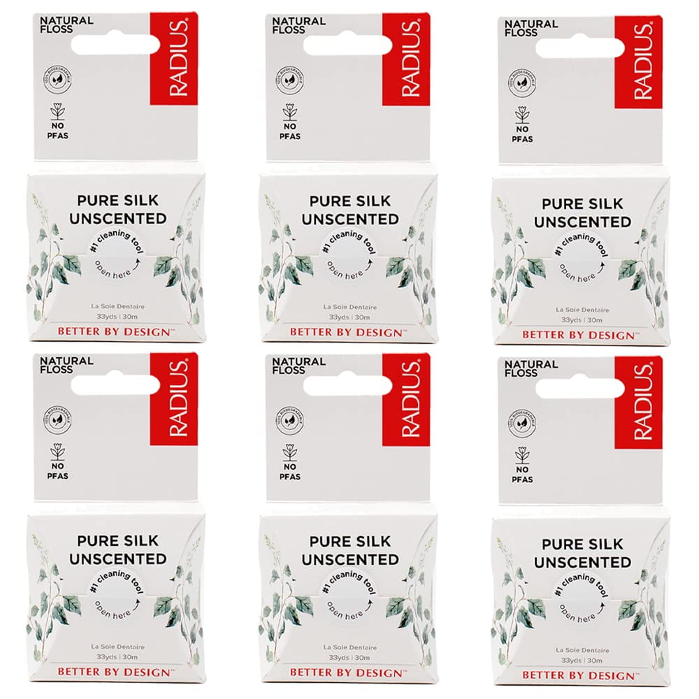 RADIUS Natural Unscented Silk NG01 Dental Floss 33 Yards Compostable