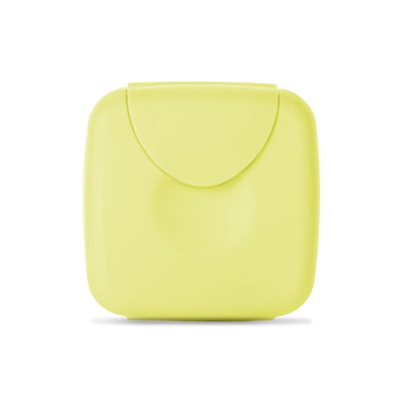 RADIUS Small Tampon / Condom Travel Case - Seamless Protective Storage Container, Durable Makeup and Medicine Purse Organizer with Secure Snap Lock (1 x 3 x 4.25 IN) - Single Pack, Lemon