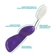 RADIUS Toothbrush Big Brush with Replaceable Head, Left Hand, Soft in Purple Galaxy, BPA Free and ADA Accepted, Designed to Improve Gum Health and Reduce The Risk of Gum Disease