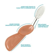 RADIUS Toothbrush Big Brush with Replaceable Head, Right Hand, Soft in Coral Sparkle, BPA Free and ADA Accepted, Designed to Improve Gum Health and Reduce The Risk of Gum Disease