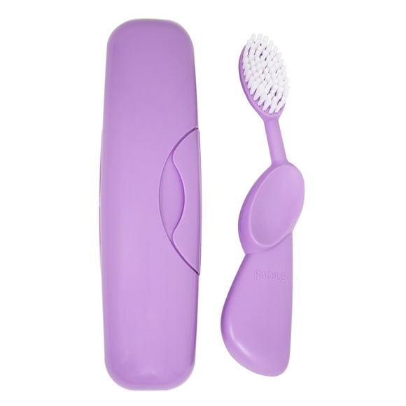 RADIUS Toothbrush Original Big Brush, BPA Free ADA Accepted - Left Hand - Mint Green Brush with Mint Green Case