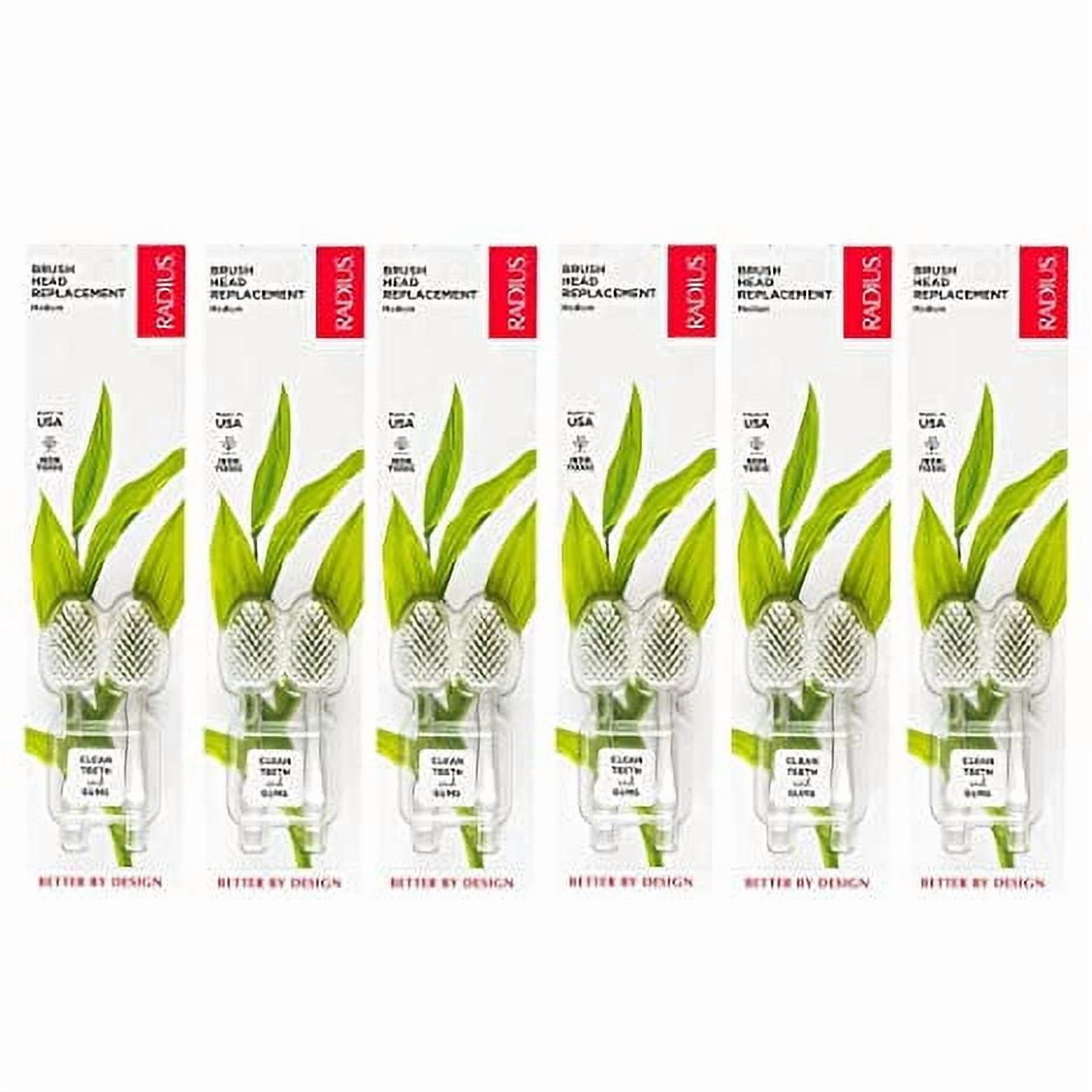 RADIUS Toothbrush Replacement Heads for Medium 2-Count Improve Gum Health & Reduce Gum Issues - Pack of 6