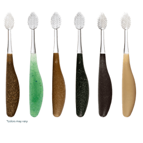 RADIUS Toothbrush Source Floss Brush BPA Free & ADA Accepted Improve Gum Health & Reduce Gum Issues - Soft - Assorted Colors - Pack of 6