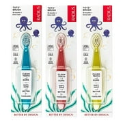 RADIUS Totz Toothbrush Extra Soft Brush BPA Free & ADA Accepted Designed for Delicate Teeth & Gums for Children 18 Months & Up - Blue Coral Yellow - Pack of 3