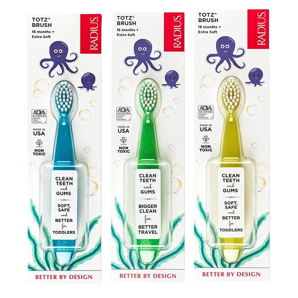 RADIUS, Totz Toddler Toothbrush Extra Soft BPA Free ADA Accepted for ...