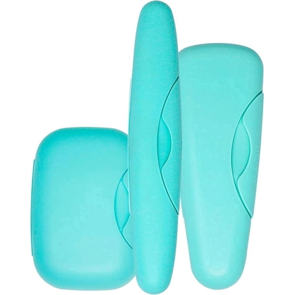 RADIUS Travel Case Value Pack, 3 Count (Standard Toothbrush, Razor, Soap), BPA-Free Recycled Plastic, Portable for Bathroom, School, Home, Camping - Mint Green