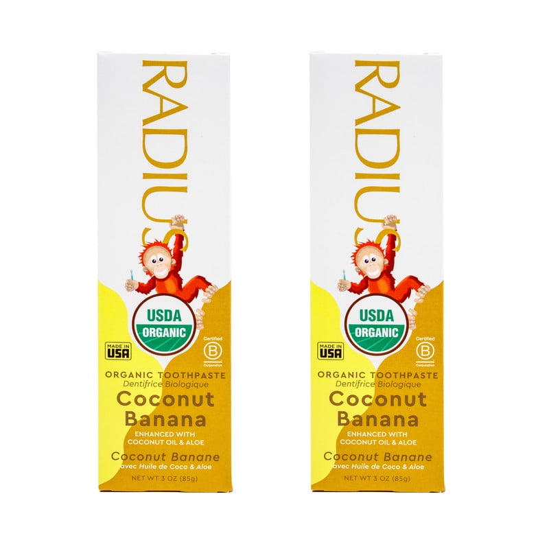 RADIUS USDA Organic Kids Toothpaste 3oz Non Toxic Chemical-Free Gluten ...