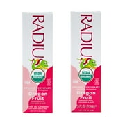 RADIUS USDA Organic Kids Toothpaste 3oz Non Toxic Chemical-Free Gluten-Free Designed to Improve Gum Health for Childrens 6 Months and Up - Dragon Fruit - Pack of 2