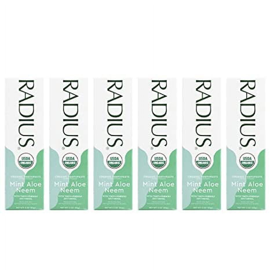 RADIUS USDA Organic Mint Aloe Neem Toothpaste 6 Count, 3oz , Non Toxic