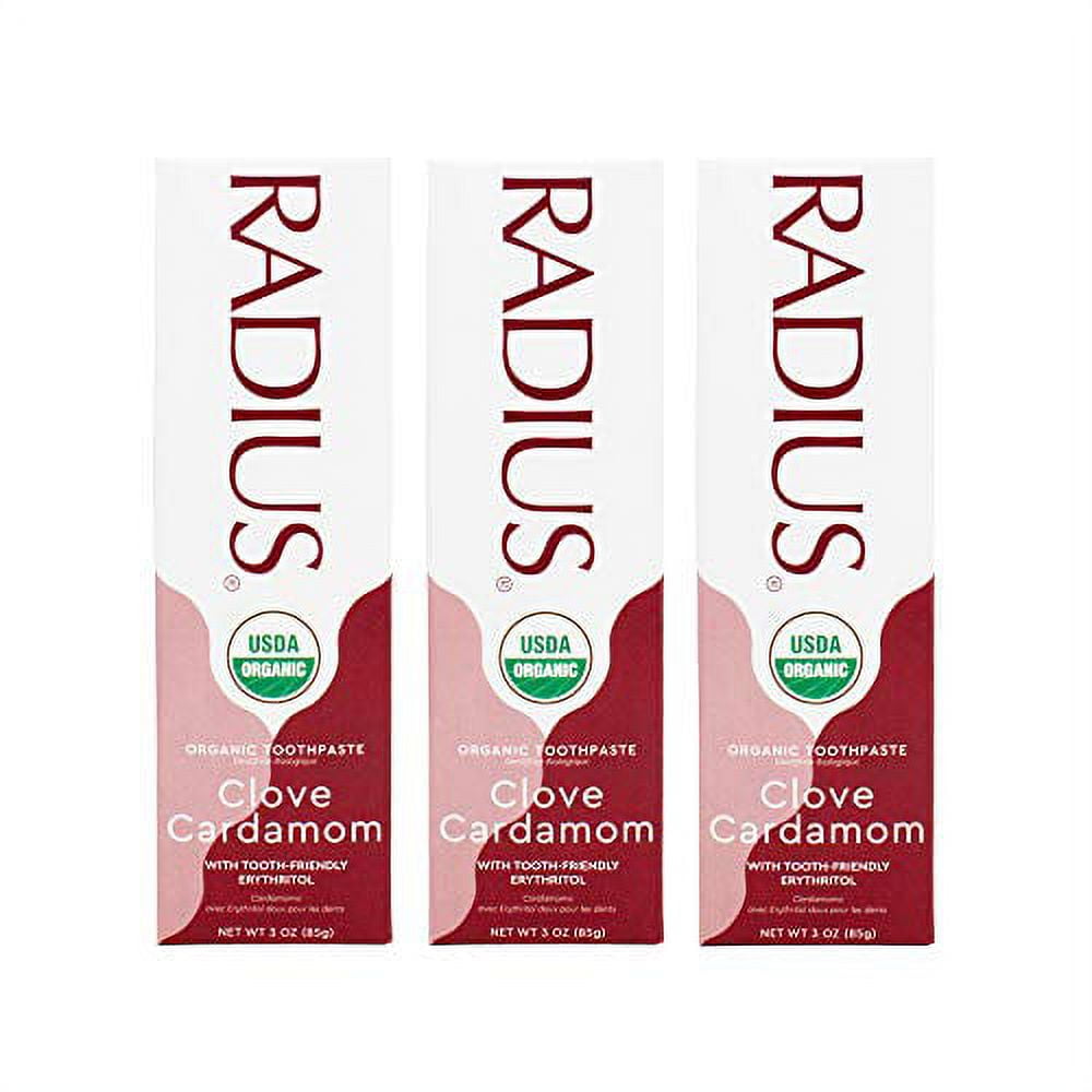 RADIUS USDA Organic Toothpaste 3oz Non Toxic ChemicalFree GlutenFree