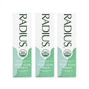 RADIUS USDA Organic Toothpaste Trial Size 0.8 oz Non Toxic Chemical-Free Gluten-Free Designed to Improve Gum Health & Prevent Cavity - Mint Aloe Neem - Pack of 3