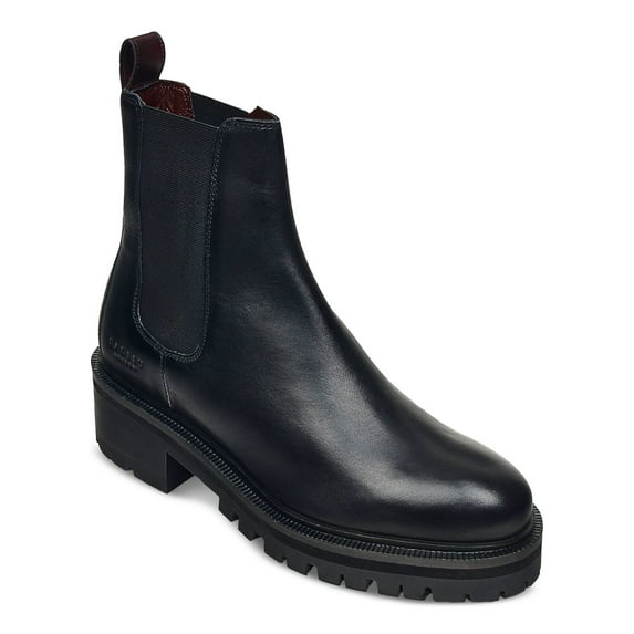 RADLEY LONDON Womens Black Color Block Padded Pull Tab Goring Lug Sole Keystone Round Toe Block Heel Leather Chelsea 8 M