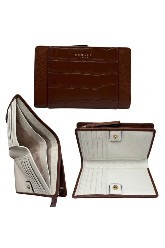 London Downtown Women's Bifold Leather Wallet Purse Dark Brown