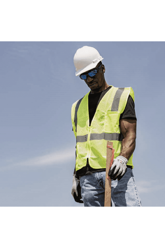 SV2Z ANSI Class 2 Hi-Vis Green Mesh Safety Vest - Pack of 2  Residential Use, Standard Application