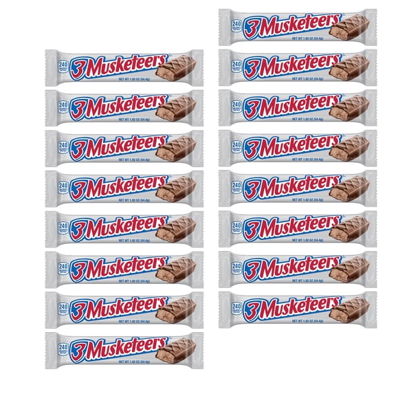RADYAN 3 Musketeers Milk Chocolate Candy Bars, Full Size, 16-Count, 1.92-oz per Bar
