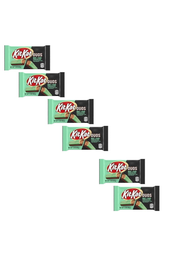 Kit Kat Duos Dark Chocolate Mint Wafer Candy Bars, 4 Pack, 1.5 oz