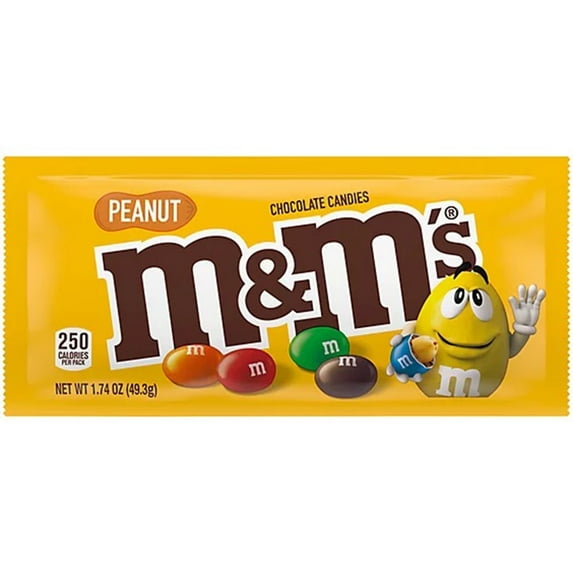 RADYAN M&M's Peanut Milk Chocolate Candy, Full Box -1.74 oz