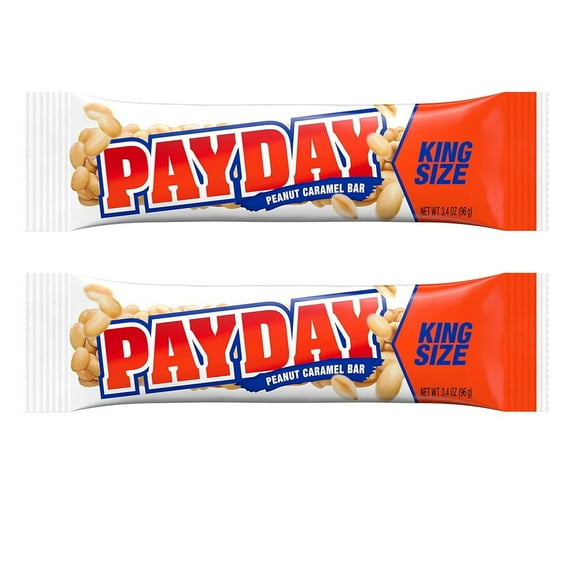 RADYAN PAYDAY Peanut Caramel Candy Bars, 2 Pack, 3.4 oz
