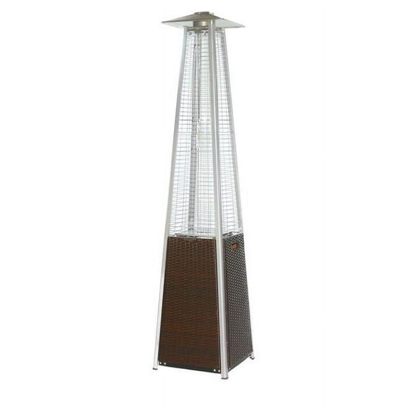 RADtec Group TF3-WK-DRK-BRN 20 x 20 x 89 in. Tower Flame Patio Heater - Dark Brown & Silver