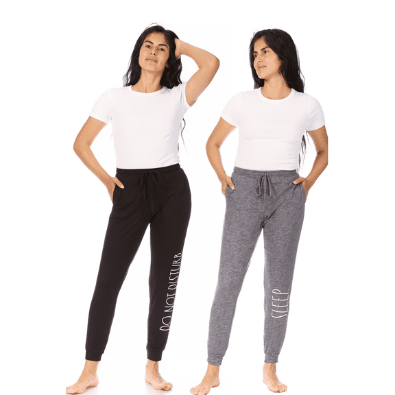 RAE DUNN Women's 2-Pack Drawstring Jogger with Pockets Pant