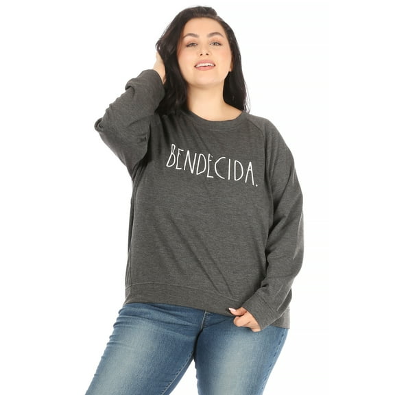 RAE DUNN Women's Plus Size Studio Raglan Sweatshirt Sweatshirt