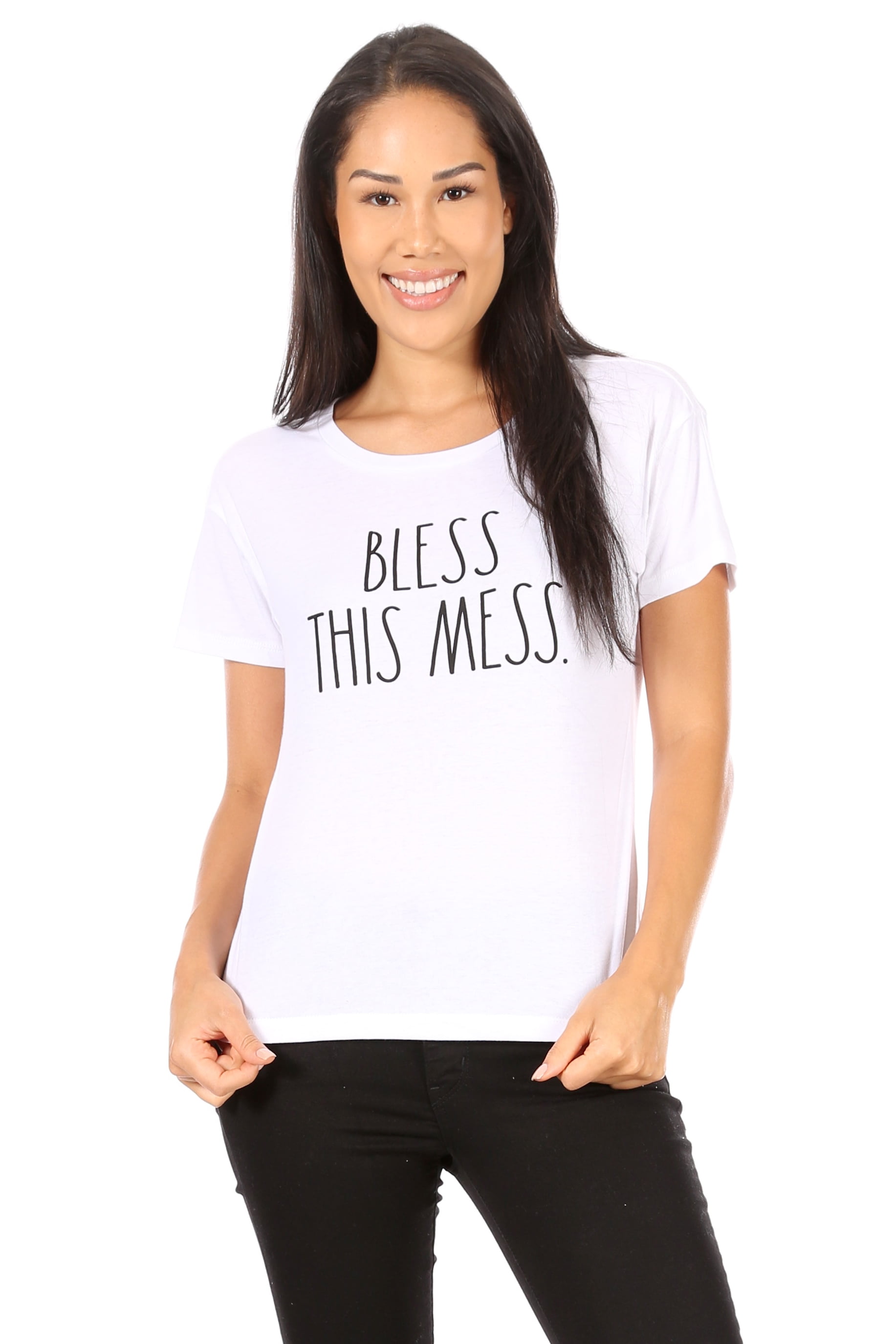 RAE DUNN Women's Short Sleeve Shirttail Hem T-Shirt Short Sleeve Tee ...