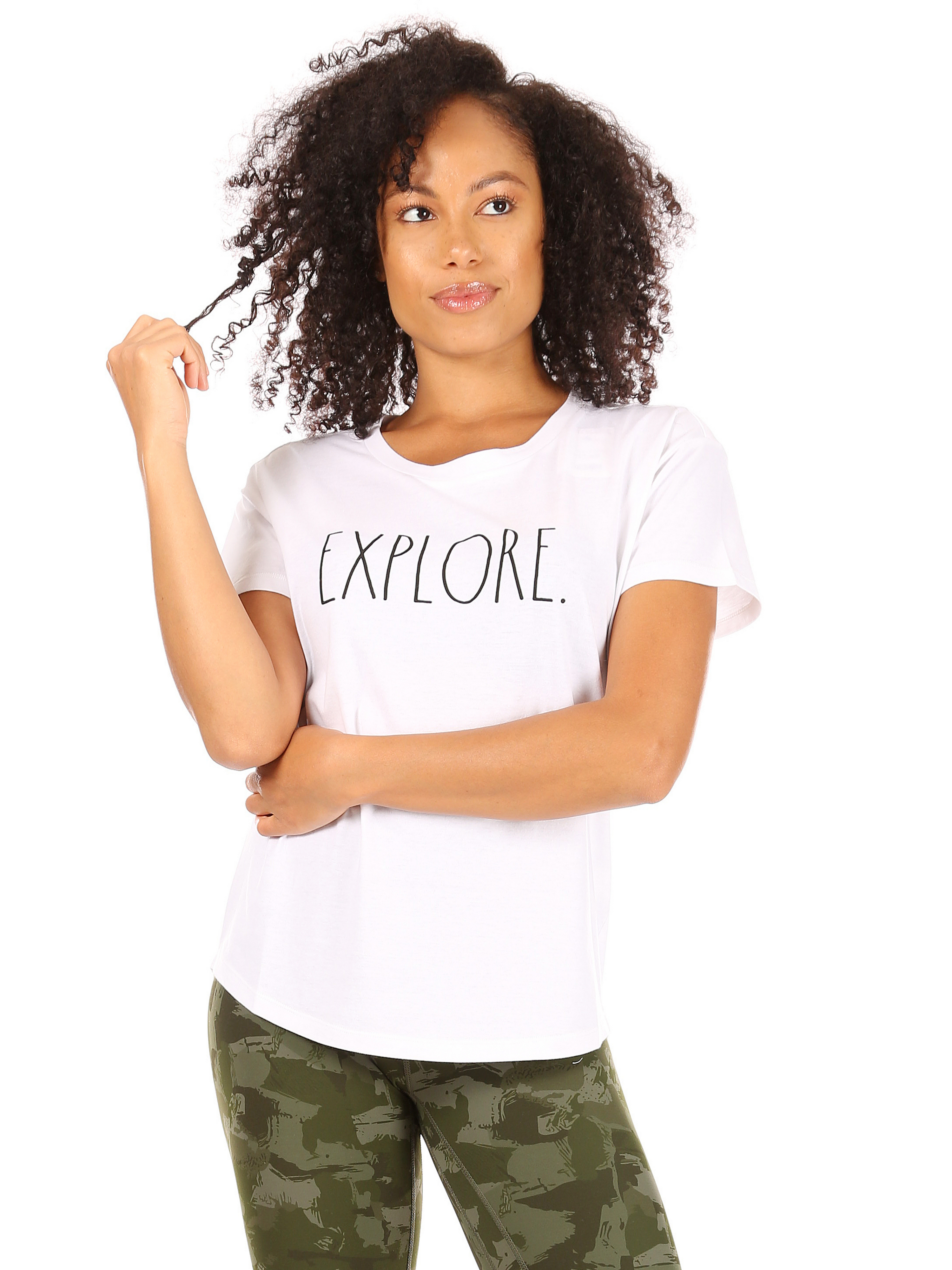 RAE DUNN Women's Short Sleeve Shirttail Hem T-Shirt Short Sleeve Tee ...