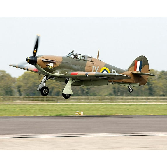 RAF Battle of Britain Memorial Flight Hurricane Style - B - 12x18 Inch Laminated Aviation Poster - Stunning Detail and Bold Colors