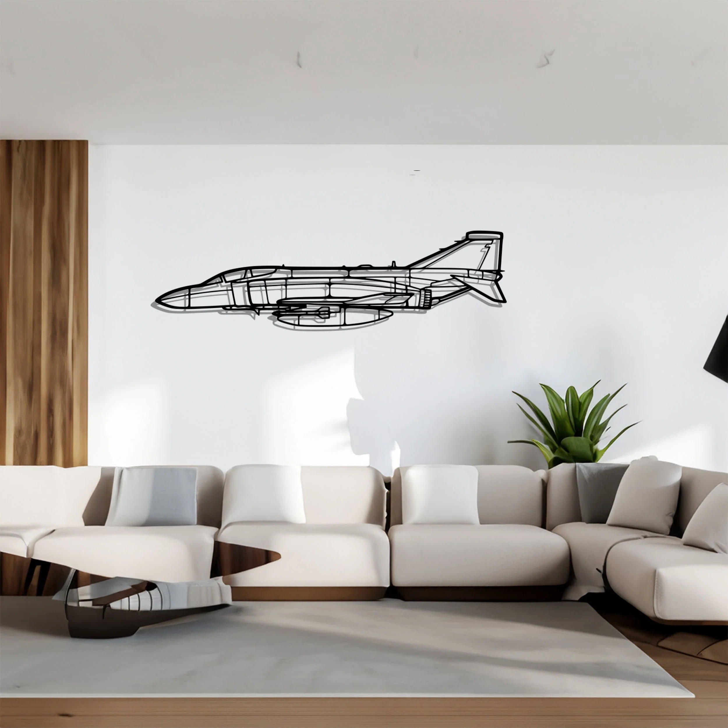 RAF F-4K Phantom Silhouette Metal Wall Art, Airplane Silhouette Wall ...