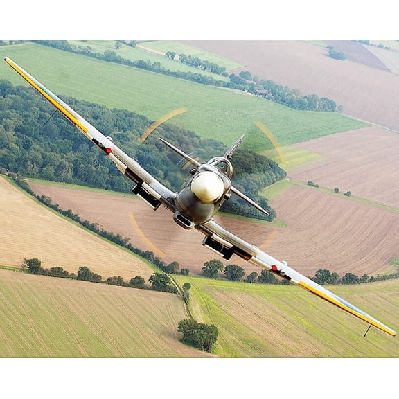 RAF Supermarine Spitfire Over Coningsby - 12x18 Inch Laminated Aviation Poster - Stunning Detail and Bold Colors