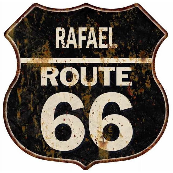 RAFAEL Route 66 Sign Shield Metal Gift Man Cave Gift 211110004338