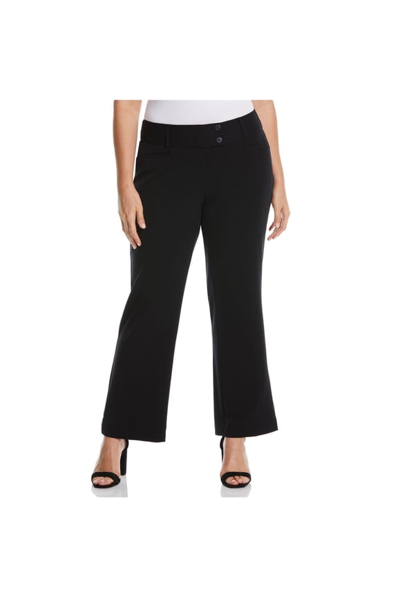 Womens Solid Casual Trouser Pants, Beige, Plus Size, 18W