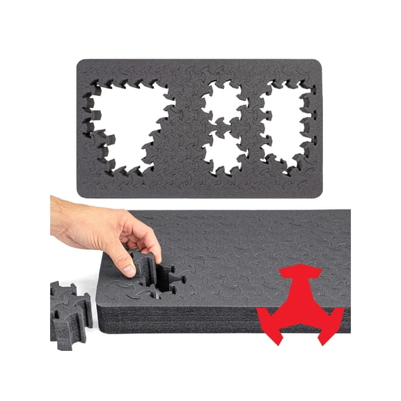 RAGAR Carry-On Cases 19.75in x 11.75in XP Crosslinked Foam Insert, Charcoal Gray, Standard